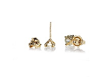 14 karaat geelgouden oorstekers met 1,44 ct. natuurlijke diamant - afbeelding 7 van  7