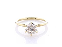 14 karaat geelgouden ring met 1,01 ct. natuurlijke diamant - afbeelding 1 van  7