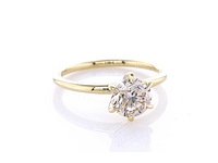 14 karaat geelgouden ring met 1,01 ct. natuurlijke diamant - afbeelding 3 van  7