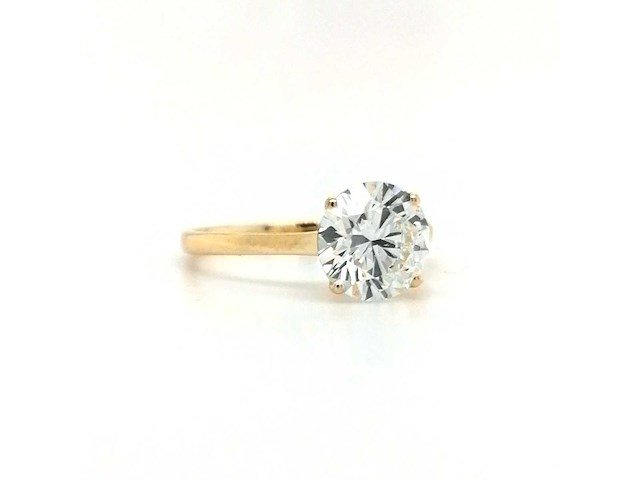 14 karaat geelgouden ring met 2,01 caraat diamant - afbeelding 1 van  6