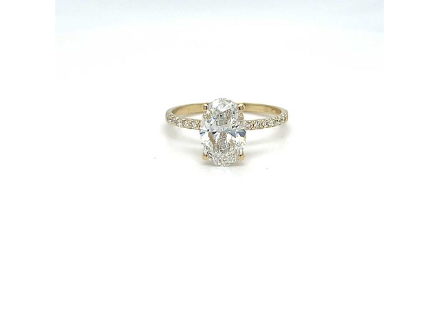 14 karaat geelgouden ring met 2,12 ct. diamant - afbeelding 1 van  6