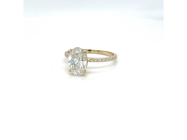 14 karaat geelgouden ring met 2,12 ct. diamant - afbeelding 3 van  6