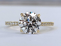 14 karaat geelgouden ring met 2,19 ct. diamant - afbeelding 2 van  4