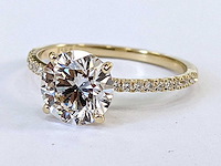 14 karaat geelgouden ring met 2,19 ct. diamant - afbeelding 3 van  4