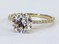 14 karaat geelgouden ring met 2,19 ct. diamant - afbeelding 3 van  4