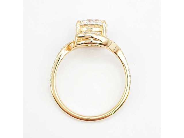 14 karaat geelgouden ring met 2,42 ct. diamant - afbeelding 2 van  7