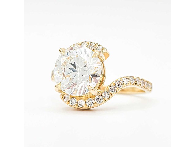 14 karaat geelgouden ring met 2,42 ct. diamant - afbeelding 10 van  12