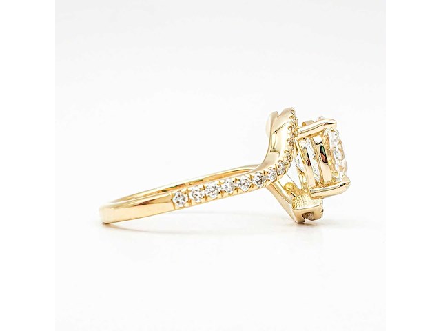 14 karaat geelgouden ring met 2,42 ct. diamant - afbeelding 11 van  12