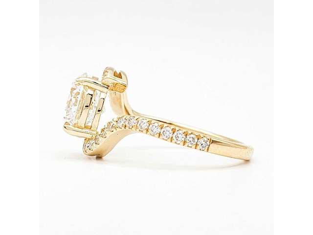14 karaat geelgouden ring met 2,42 ct. diamant - afbeelding 6 van  12