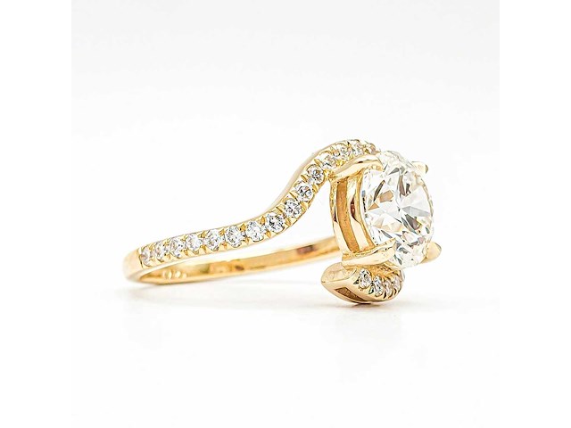 14 karaat geelgouden ring met 2,42 ct. diamant - afbeelding 8 van  12
