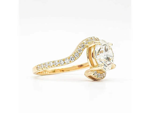 14 karaat geelgouden ring met 2,42 ct. diamant - afbeelding 11 van  12