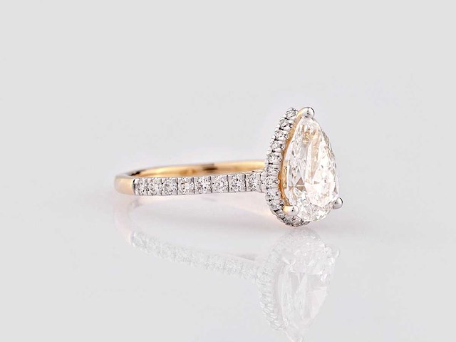 14 karaat geelgouden ring met 2,50 crt. diamant - afbeelding 2 van  3