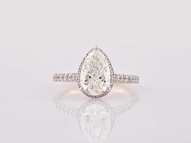 14 karaat geelgouden ring met 2,50 crt. diamant - afbeelding 7 van  8