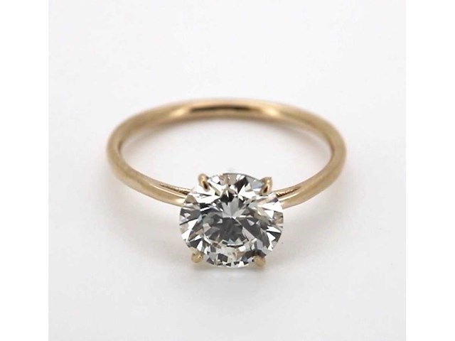 14 karaat geelgouden ring met 3 ct. diamant - afbeelding 5 van  7