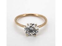 14 karaat geelgouden ring met 3 ct. diamant - afbeelding 5 van  7
