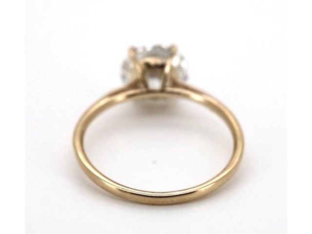 14 karaat geelgouden ring met 3 ct. diamant - afbeelding 6 van  7