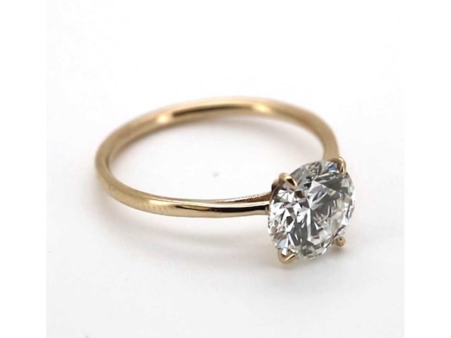 14 karaat geelgouden ring met 3 ct. diamant - afbeelding 7 van  7
