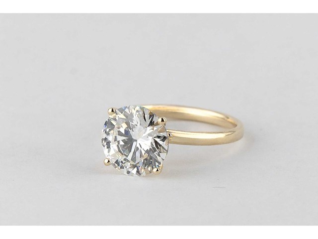 14 karaat geelgouden ring met 4,01 ct. diamant - afbeelding 3 van  6