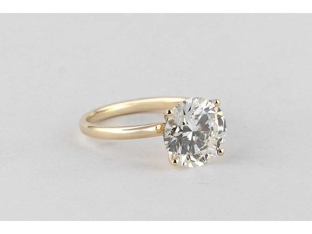 14 karaat geelgouden ring met 4,01 ct. diamant - afbeelding 4 van  6
