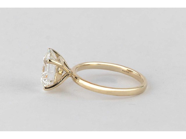 14 karaat geelgouden ring met 4,01 ct. diamant - afbeelding 5 van  6