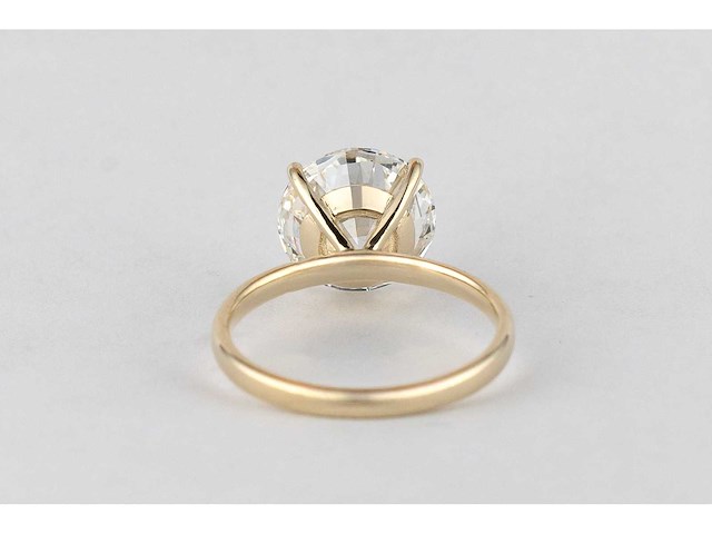 14 karaat geelgouden ring met 4,01 ct. diamant - afbeelding 6 van  6