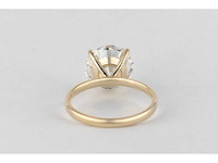 14 karaat geelgouden ring met 4,01 ct. diamant - afbeelding 6 van  6