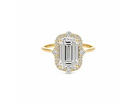 14 karaat geelgouden ring met 4,04 ct. diamant - afbeelding 1 van  7