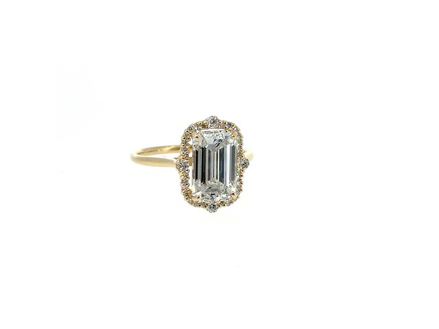14 karaat geelgouden ring met 4,04 ct. diamant - afbeelding 3 van  7