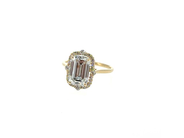 14 karaat geelgouden ring met 4,04 ct. diamant - afbeelding 4 van  7