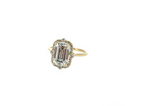 14 karaat geelgouden ring met 4,04 ct. diamant - afbeelding 4 van  7