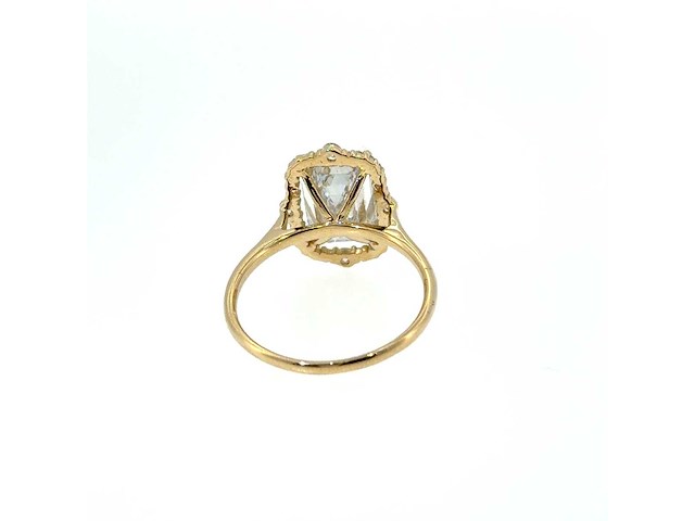14 karaat geelgouden ring met 4,04 ct. diamant - afbeelding 7 van  7
