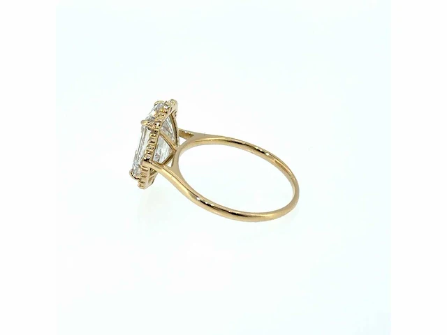 14 karaat geelgouden ring met 4,04 ct. diamant - afbeelding 5 van  7