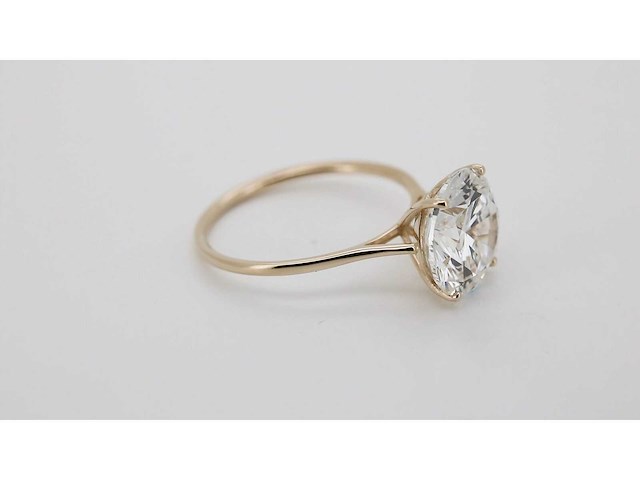 14 karaat geelgouden ring met 4,08 crt. diamant - afbeelding 3 van  6