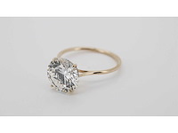 14 karaat geelgouden ring met 4,08 crt. diamant