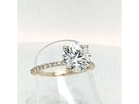 14 karaat geelgouden ring met 4,24 crt. diamant. - afbeelding 1 van  9