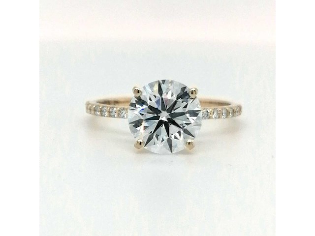 14 karaat geelgouden ring met 4,24 crt. diamant. - afbeelding 5 van  9