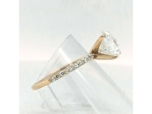 14 karaat geelgouden ring met 4,24 crt. diamant. - afbeelding 6 van  9