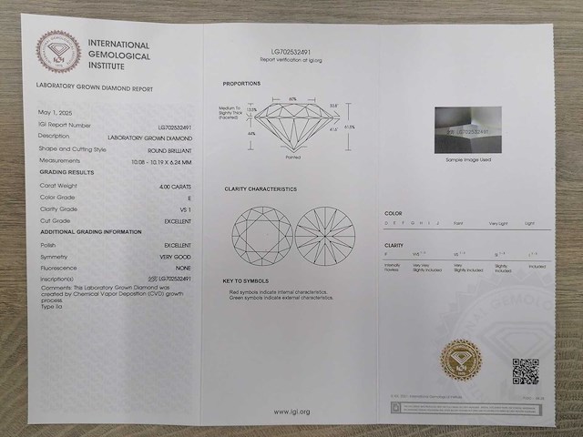 14 karaat geelgouden ring met 4,24 crt. diamant. - afbeelding 2 van  6