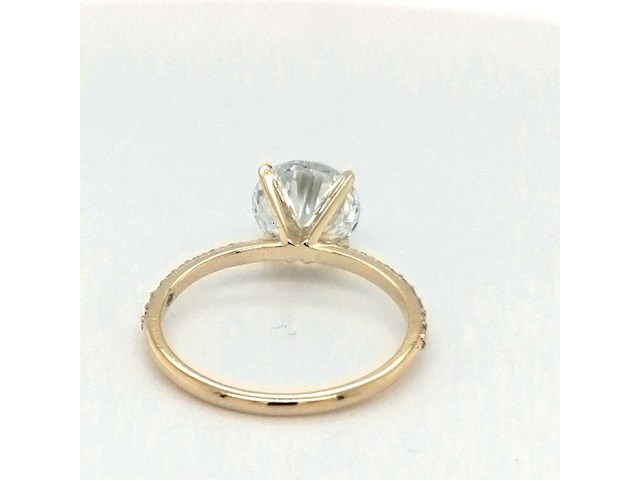 14 karaat geelgouden ring met 4,24 crt. diamant. - afbeelding 5 van  6