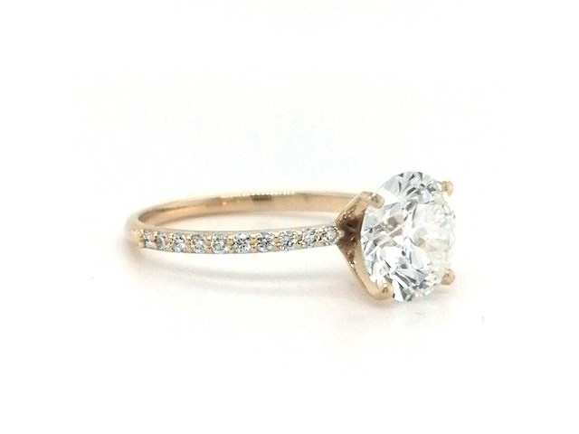 14 karaat geelgouden ring met 4,24 crt. diamant. - afbeelding 6 van  6