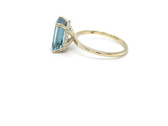 14 karaat geelgouden ring met 4,28 crt. diamant - afbeelding 2 van  13