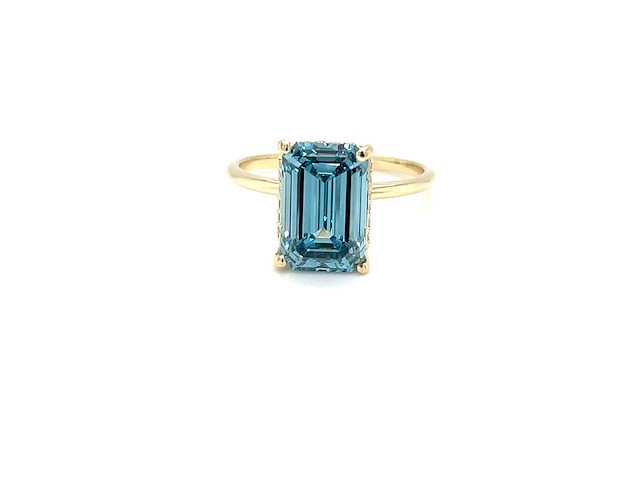 14 karaat geelgouden ring met 4,28 crt. diamant - afbeelding 4 van  10