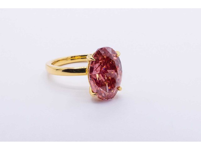 14 karaat geelgouden ring met 4,60 crt. diamant - afbeelding 3 van  6