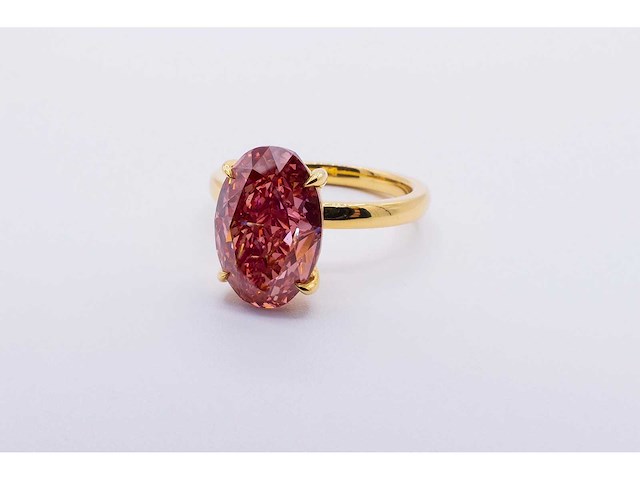 14 karaat geelgouden ring met 4,60 crt. diamant - afbeelding 2 van  5