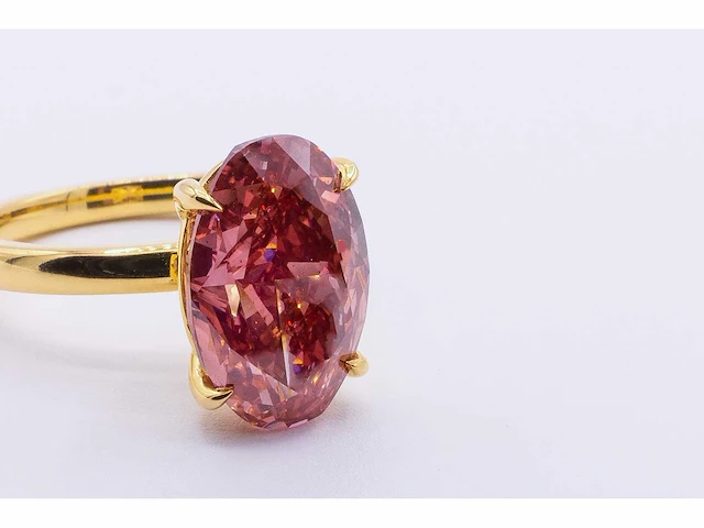 14 karaat geelgouden ring met 4,60 crt. diamant - afbeelding 1 van  6