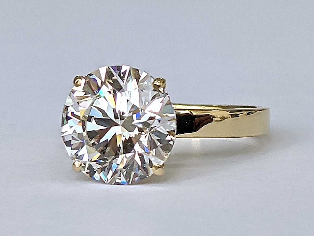 14 karaat geelgouden ring met 5,00 ct. diamant - afbeelding 9 van  11