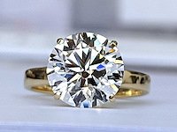 14 karaat geelgouden ring met 5,00 ct. diamant - afbeelding 10 van  11