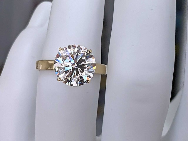 14 karaat geelgouden ring met 5,00 ct. diamant - afbeelding 11 van  11