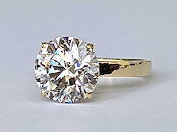 14 karaat geelgouden ring met 5,00 ct. diamant - afbeelding 10 van  11