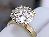14 karaat geelgouden ring met 5,00 ct. diamant - afbeelding 1 van  11